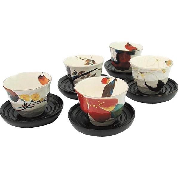 父の日 プレゼント ギフト 花 茶托付5客煎茶揃 茶椀 花かいろう 人気 おすすめ 豊富な品