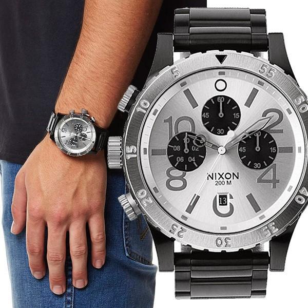 NIXON ニクソン a486180 THE 48-20 CHRONO ブラック／シルバー ユニ 