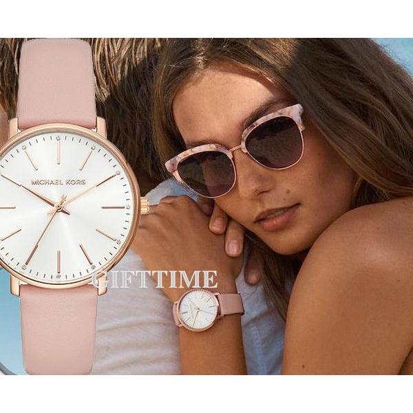 MICHAEL KORS マイケルコース MK2741 RoseGold/pink Luggage Leather Pyper Ladies  Watch マイケルコース レディース ピンクレザーウォッチ アナログ時計 mk2741