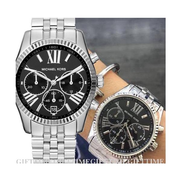 MICHAEL KORS MK5708 LEXINGTON BLACK TONE SILVER ST...