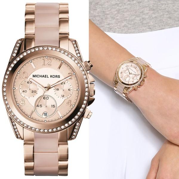 MICHAEL KORS[マイケルコース] mk5943 Blair Rose Gold Glitz クロノ 