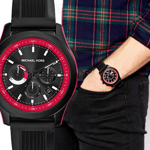 Michael Kors マイケルコース Mk76 Outrigger Black Rubber Strap Men S ブラックラバークロノグラフ メンズ 腕時計 Mk76 Gifttime 通販 Yahoo ショッピング