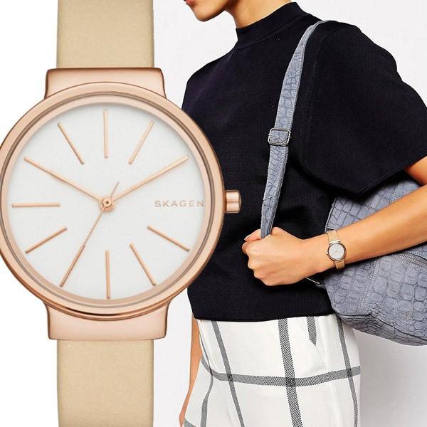 SKAGEN スカーゲン Ancher ローズゴールド SKW2481 ベージュブラウン  