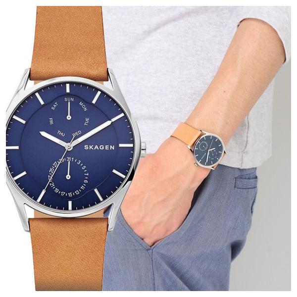 SKAGEN スカーゲン skw6369 HOLST ホルスト ネイビー ブラウンレザー 