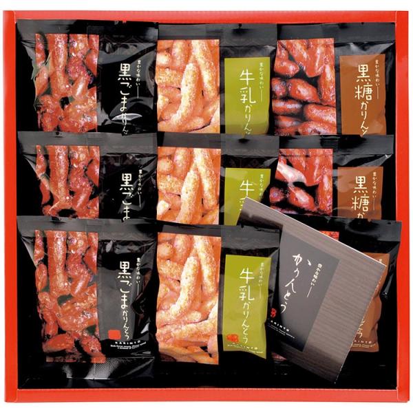 3種のかりんとうの詰め合わせ。いろいろな味わいをお楽しみください。黒ごま　15g×3牛乳　　15g×3黒糖　　15g×3●加工地　日本商品関連ワード お菓子 スイーツ かりんとう ギフト 詰め合わせ内祝い 出産内祝い お祝い お返し 快気祝...