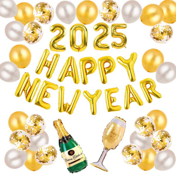 [Release date: November 10, 2024]■プレミアムバルーンセットHAPPY NEW YEARバルーン　数字2025バルーン 2点セットシャンパンボールx１シャパンガラスx１風船ホワイトx10風船ゴールドx10風船...