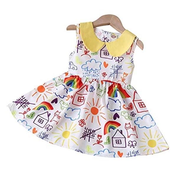 Popreal 女の子 ワンピース 子供服 ガールズ 夏 ノースリーブ キッズ ドレス 可愛い 花柄 韓国風 プリンセス風 遊園地 誕生日祝 まとめ買い