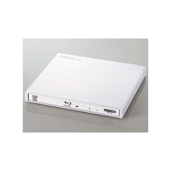 Logitec(ロジテック)　LBD-PWA6U3LWH Blu-rayディスクドライブ USB3.0 スリム 書き込みソフト付 UHDBD対応 セキュリティ機構搭載 ホワイト