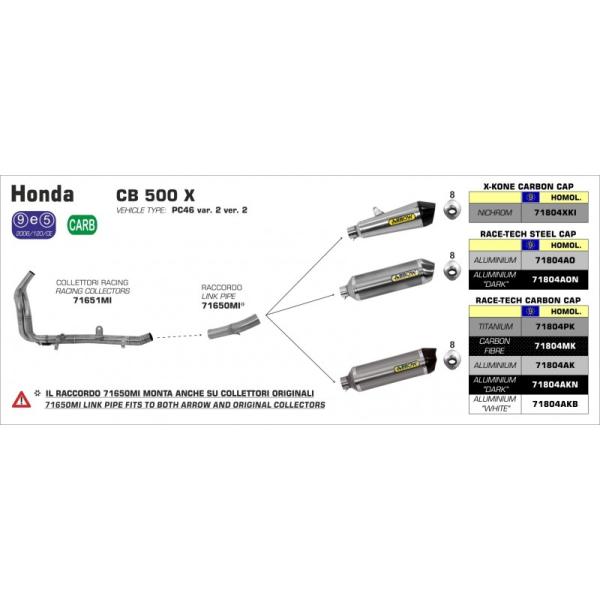 Arrow CB400F 2016-2018 tGL Race Tech A~_[N}t[/XeXGh 71804AON+71640MI+71641MI