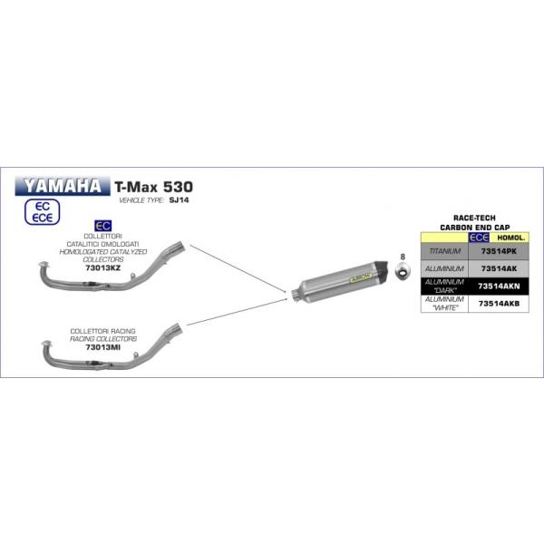 Arrow T-MAX530 2017-2019 Race Tech tGL A~ 73514AK+73013MI