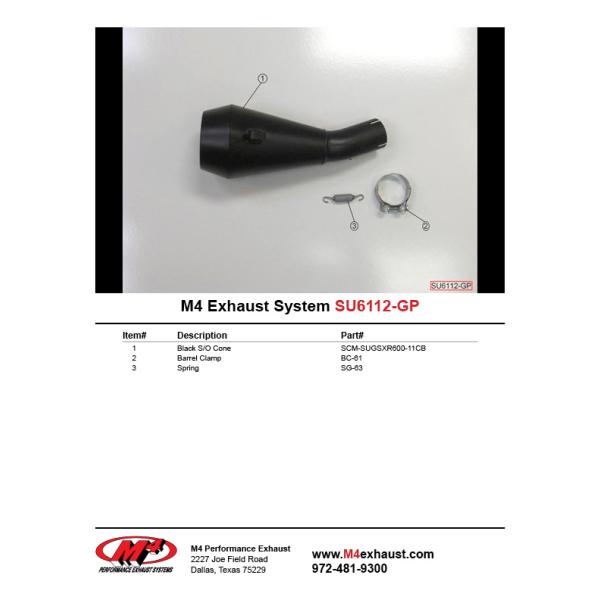 GSX750マフラー M4 Exhaust GSX-R750 2011-2025 GPスリップオンブラックマフラー