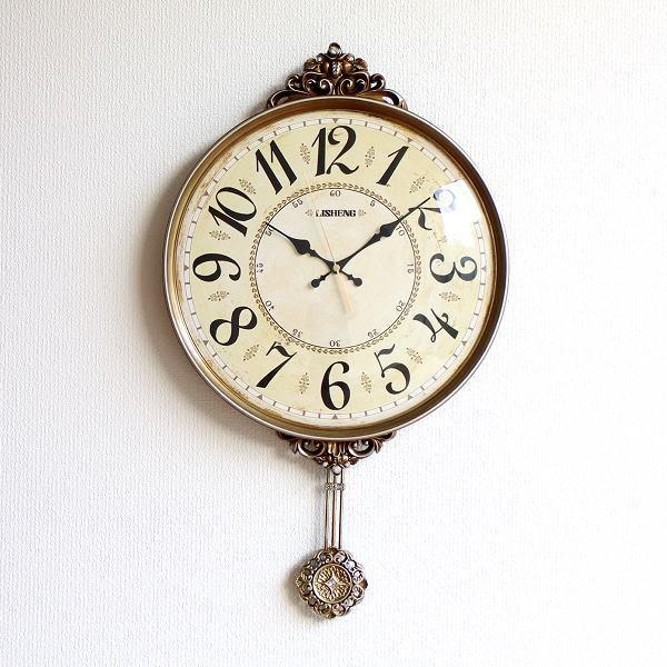 壁掛け時計 壁掛時計 掛け時計 掛時計 おしゃれ 静音 振り子 アンティーク スイープムーブメント ウォールクロック フィレンツェ Abk24 ギギリビング 通販 Yahoo ショッピング