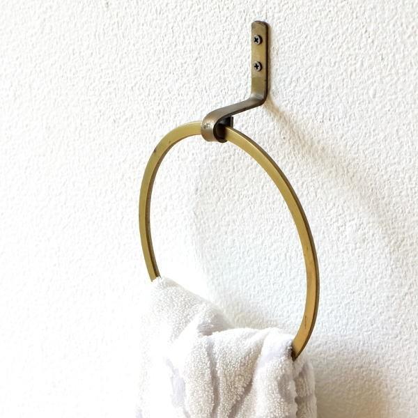 タオルリング アイアン タオルハンガー 丸 タオル掛け おしゃれ トイレ