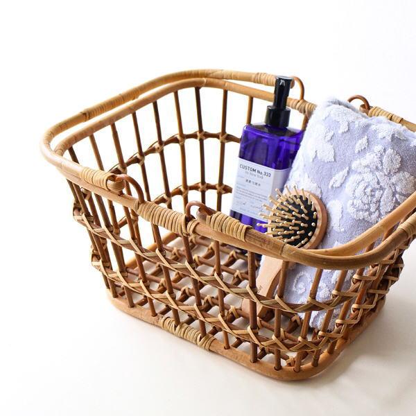 かご カゴ バスケット ラタン 収納かご 小物入れ 持ち手 取っ手付き