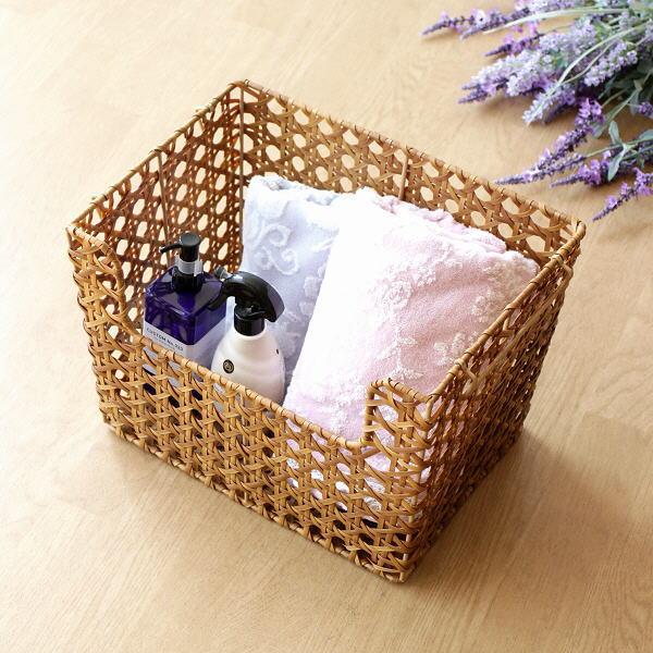 かご カゴ バスケット スタッキング おしゃれ スクエア 編みかご 収納