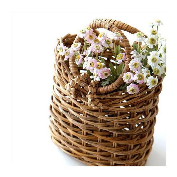 かご カゴ バスケット 小物入れ 収納 ラタン 編みかご 持ち手付き