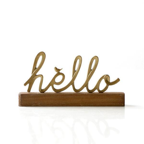 オブジェ おしゃれ 置物 雑貨 玄関 カウンター ゴールド Hello ハロー エントランス リビング かわいい インテリア ハローサインのオブジェ Cov1294 ギギリビング 通販 Yahoo ショッピング