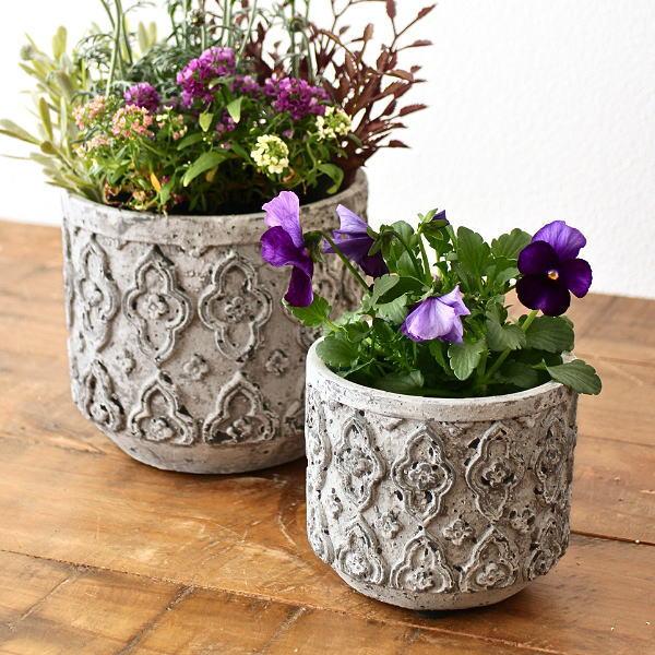 植木鉢 プランター アンティーク 5号 4号 相当 底穴あり グレー