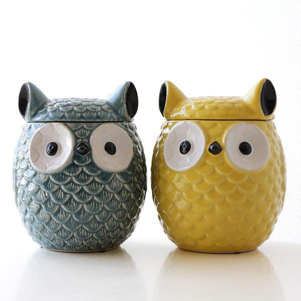小物入れ 陶器 ふた付き かわいい ふくろう 雑貨 おしゃれ 蓋付き 収納 保存容器 ポット 陶器のフクロウ小物入れ 2カラー Dcr78 ギギリビング 通販 Yahoo ショッピング