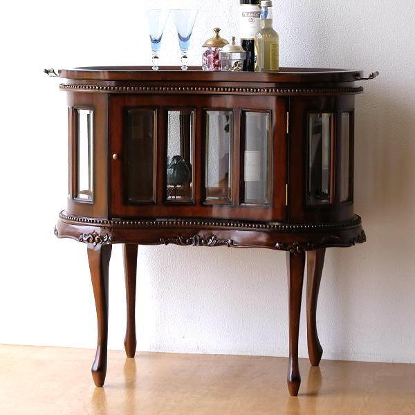 【マホガニー家具】　ショーケース ショーケース マホガニー無垢材 おしゃれ コンソール型ショーケース