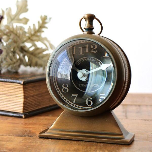 置き時計 置時計 アンティーク おしゃれ アナログ 小さい 羅針盤