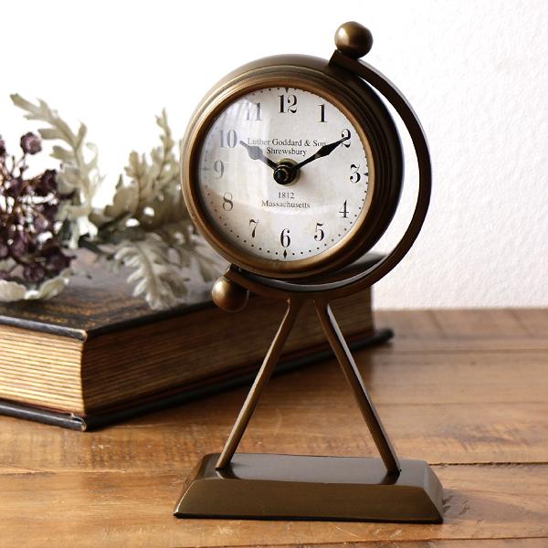 I468\" 動作品 アンティーク 置き時計 真鍮 クラシック I468