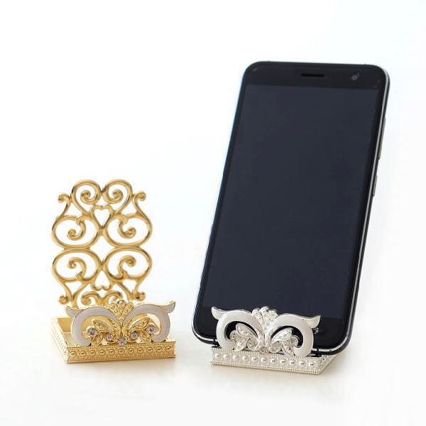 スマホスタンド かわいい 可愛い おしゃれ 卓上 エレガント アンティーク調 エナメル ビジュー コースタースタンド スマホスタンド リリー2カラー Hal2816 ギギリビング 通販 Yahoo ショッピング