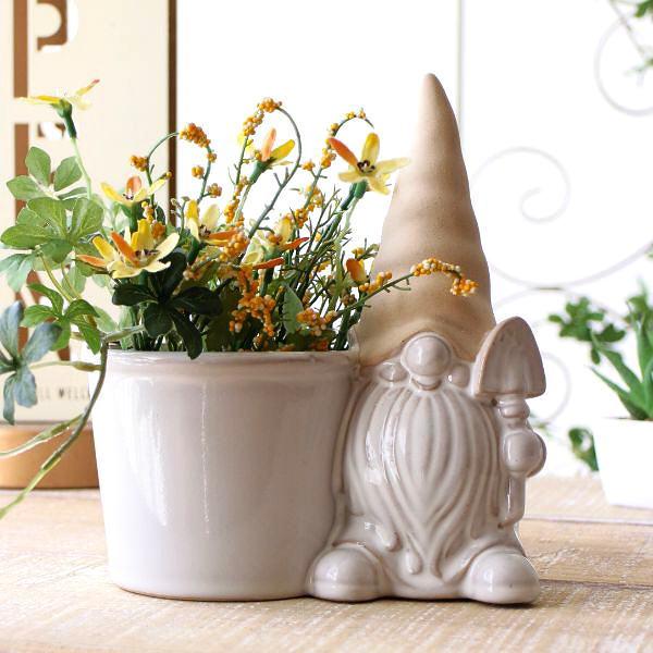 プランターポット ドワーフ おしゃれ 小人 置物 かわいい フラワー