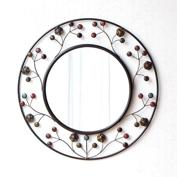鏡 壁掛けミラー おしゃれ ウォールミラー アンティーク エレガント 丸 丸形 アイアン 陶器 デコレーションラウンドミラー Itn0616 ギギリビング 通販 Yahoo ショッピング