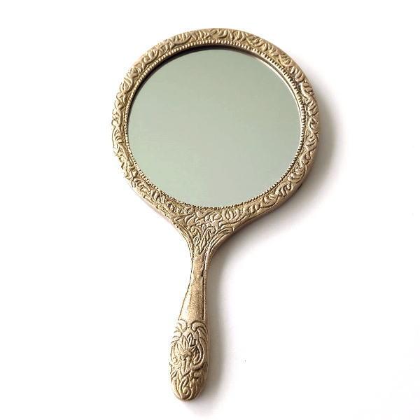 手鏡 ハンドミラー 真鍮 ブラス アンティーク ゴールド おしゃれ 高級