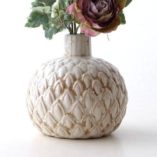 花瓶 花びん おしゃれ 陶器 フラワーベース 花器 かわいい 丸い モダン