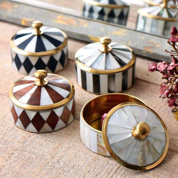 小物入れ ふた付き おしゃれ 真鍮 ミニ アンティーク 小さい 卓上 丸