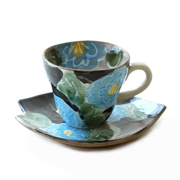 カップ ソーサー おしゃれ 陶器 コーヒーカップ 小ぶり 牡丹 セット 和モダン 和食器 焼き物 美濃焼 日本製 一珍コーヒー碗皿 青い牡丹 Ksn99 ギギリビング 通販 Yahoo ショッピング