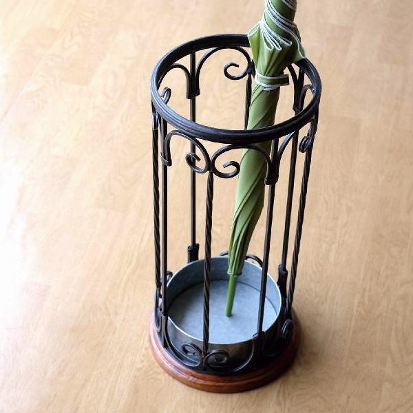 傘立て 傘たて 傘立 おしゃれ アイアン 天然木 シンプル 収納