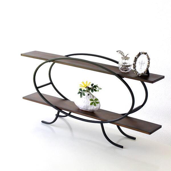 趣味の陶器や飾り物など小さな苔だま盆栽と一緒に置いたらとても素敵にディスプレイが出来そうですお洒落なディスプレイ台はとても重要なインテリアですディスプレイシェルフ 楕円（kwb5343）サイズ(cm)：幅70×奥行12×高さ36.5＊棚板は...