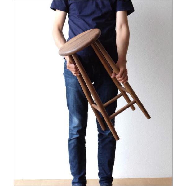 スツール 木製 椅子 おしゃれ 丸椅子 無垢 天然木 キッチンスツール カウンターチェア 高さ60cm ナチュラルウッドのハイスツール ウォールナット Buyee 日本代购平台 产品购物网站大全 Buyee一站式代购 Bot Online