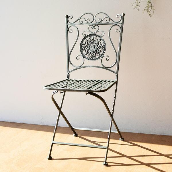 アンティーク アイアンガーデンチェア フレンチアンティークアイアンガーデンチェア③