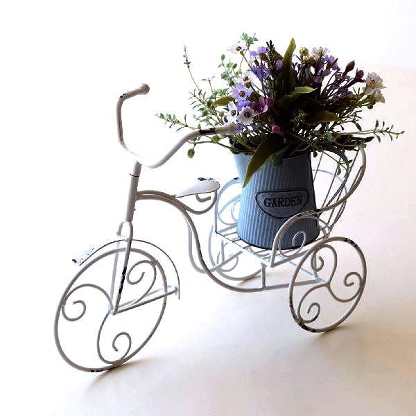 フラワーラック おしゃれ サイクルプランター 三輪車 アイアン