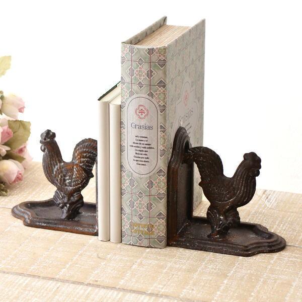 ブックエンド アンティーク おしゃれ アイアン 本立て ブックスタンド