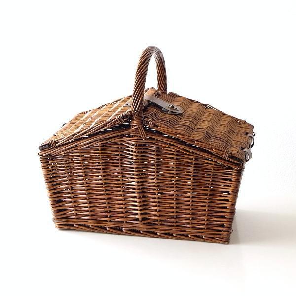 バスケット かご ふた付き おしゃれ 持ち手 ピクニック 柳 ウィロー 軽量 軽い 収納 蓋つき 手提げ ピクニックバスケットb Mty79 ギギリビング 通販 Yahoo ショッピング
