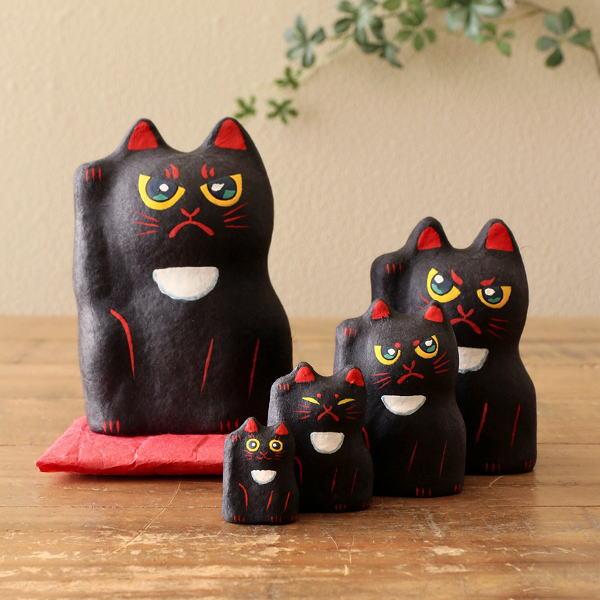 招き猫 置物 張り子 座布団付き 和紙 和風 張子細工 入れ子 ネコ ねこ