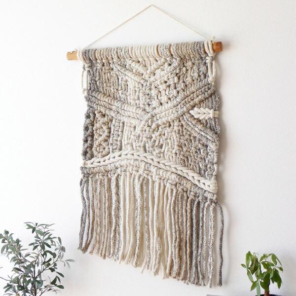 タペストリー おしゃれ 北欧 マクラメ編み ナチュラル 和モダン 布