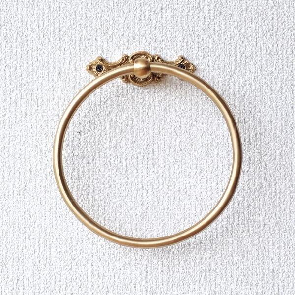 タオルリング 真鍮 おしゃれ タオルハンガー アンティーク レトロ ゴールド タオル掛け 丸形 円形 ラウンド ブラスタオルハンガー リングb Ras9043 ギギリビング 通販 Yahoo ショッピング