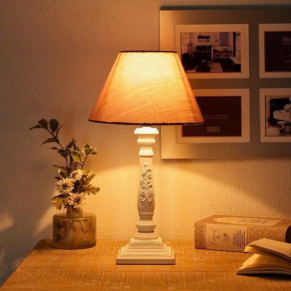 テーブルランプ おしゃれ ウッド 天然木 クラシック フレンチシャビー