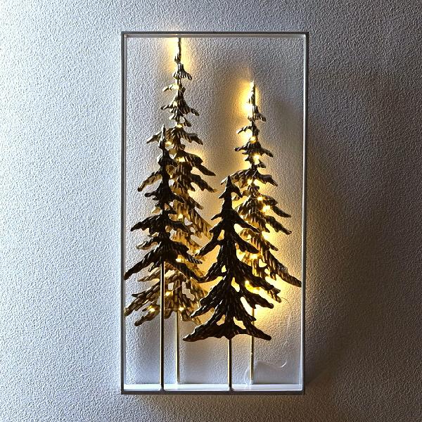 クリスマスツリー 壁掛け インテリア 壁飾り アイアン アートパネル 木