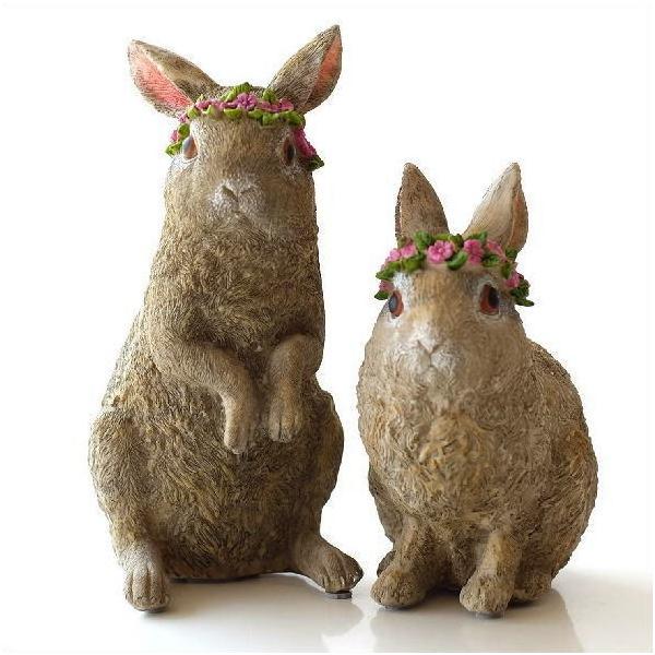 うさぎ 置物 置き物 オブジェ インテリア 雑貨 かわいい おしゃれ 兎 花飾り野うさぎの親子 Dejapan เสนอราคาและซ อญ ป นท ม ค านายหน า 0