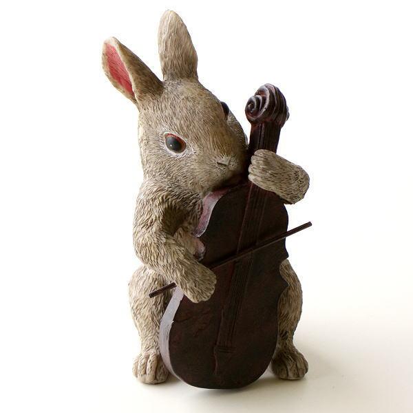 うさぎ 置物 置き物 オブジェ インテリア 雑貨 おしゃれ かわいい 玄関 音楽 楽器 野うさぎオブジェ チェロ Sik8666 ギギリビング 通販 Yahoo ショッピング