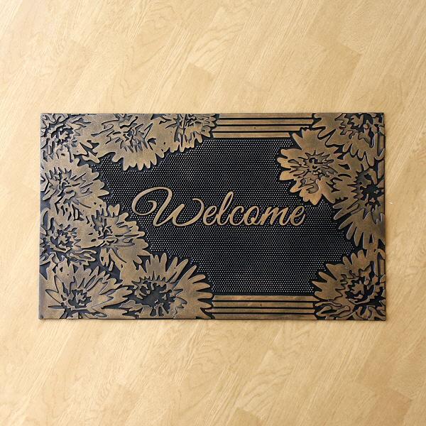 玄関マット 屋外 おしゃれ ラバーマット かわいい 屋外用玄関マット ガーデンマット ドアマット エントランスマット フラワーウェルカム Sik9015 ギギリビング 通販 Yahoo ショッピング