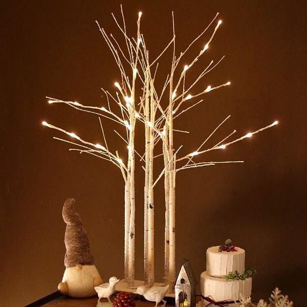 白樺 クリスマス ツリー LED 飾り 装飾 オブジェ 置物 置き物 雑貨
