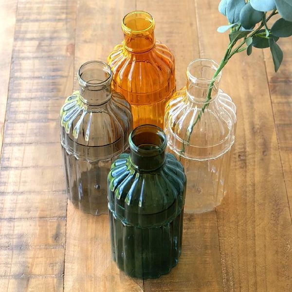 花瓶 花びん おしゃれ ガラスベース 波ガラス フラワーベース 花器